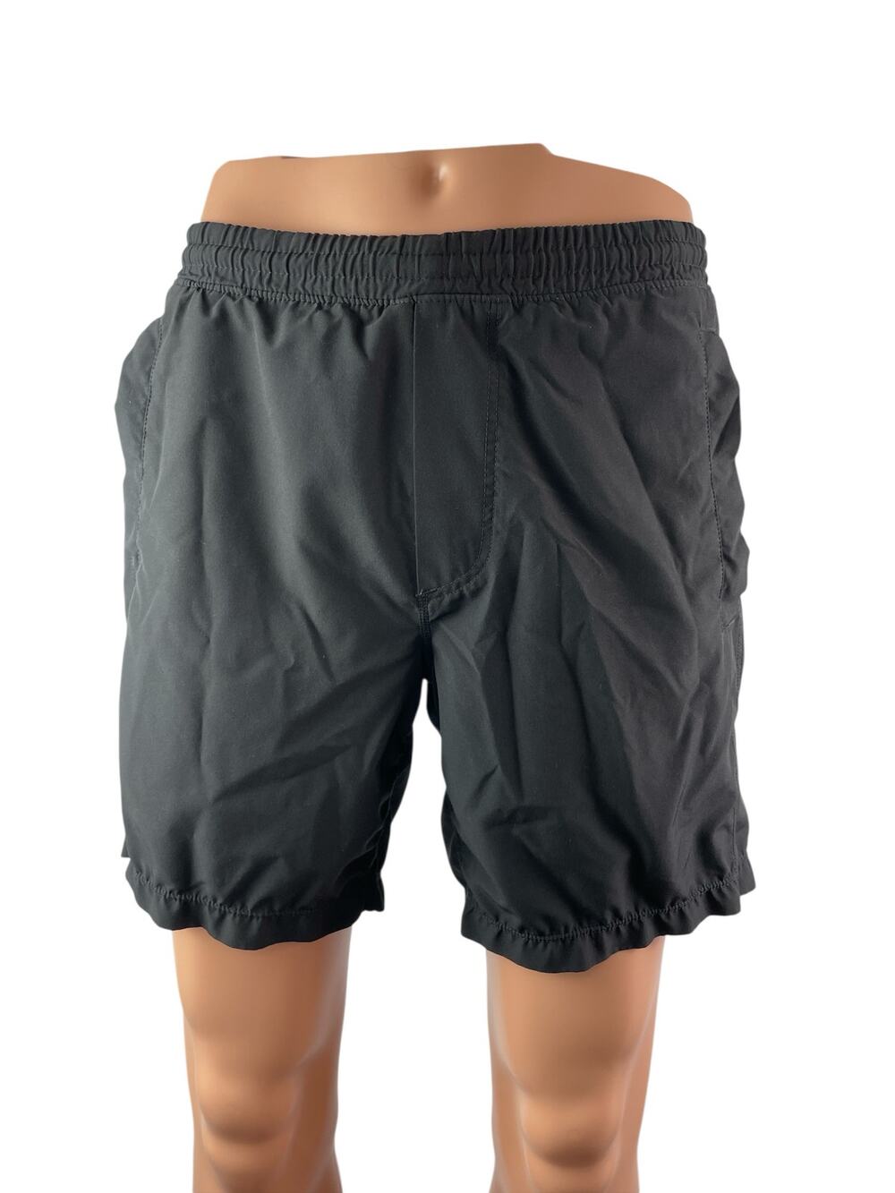 boom. Men's Gray Pull On Yoga Workout Running Gym Athletic Mini Shorts Size S